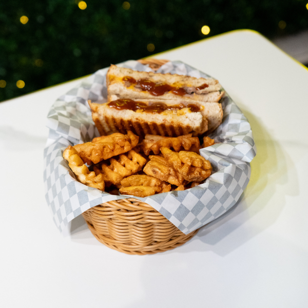 BBQ Steak & Cheese Sandwich with Waffle Fries (WEDNESDAY SPECIAL)