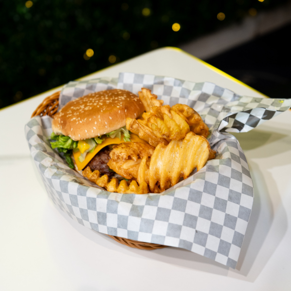 Melt & Grill Cheese Burger with Waffle Fries (FRIDAY SPECIAL)